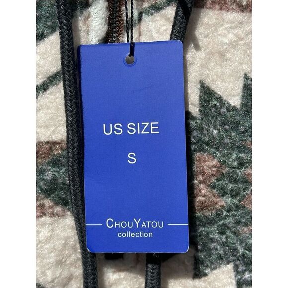 Southwestern Aztec Sherpa Hoodie Womens Small Cozy Fleece Pullover Western - Picture 7 of 10